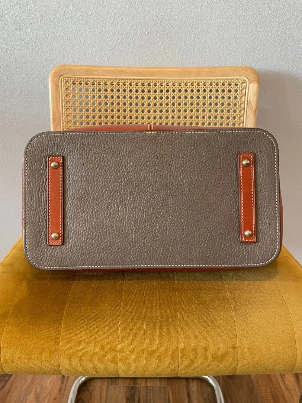 Dooney & Bourke Perry Satchel Elephant Grey Pebble Leather